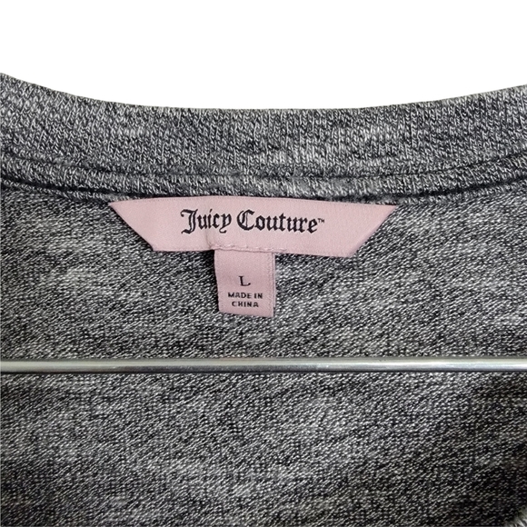 Juicy Couture Gray Heathered Faux Knot Front Soft Knit Pullover Sweater Large - Picture 4 of 5